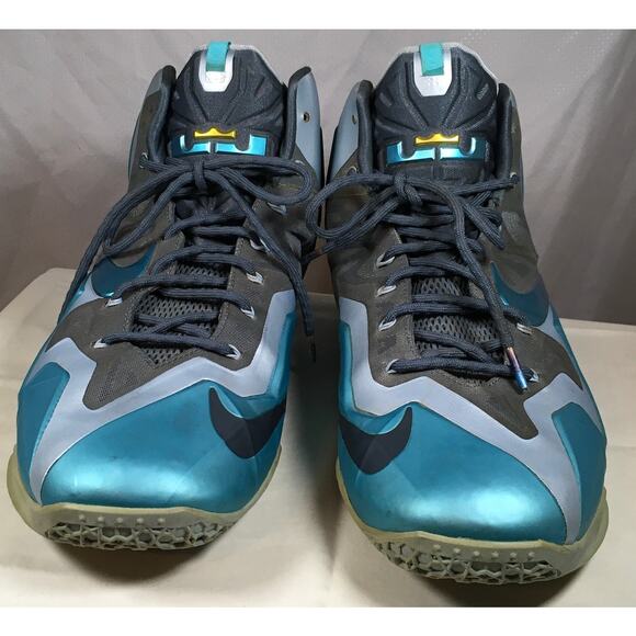 Nike LeBron 11 XI Gamma Blue Armory Slate Cool Grey 616175-401 Men’s Size 15 - Picture 1 of 8